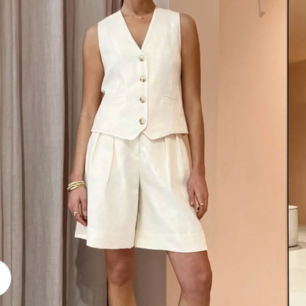 Linen Vest and Short Set